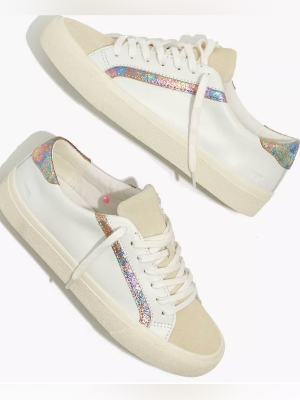 Madewell Sidewalk Low-Top Sneakers in Iridescent Leather - fits 7 ½
